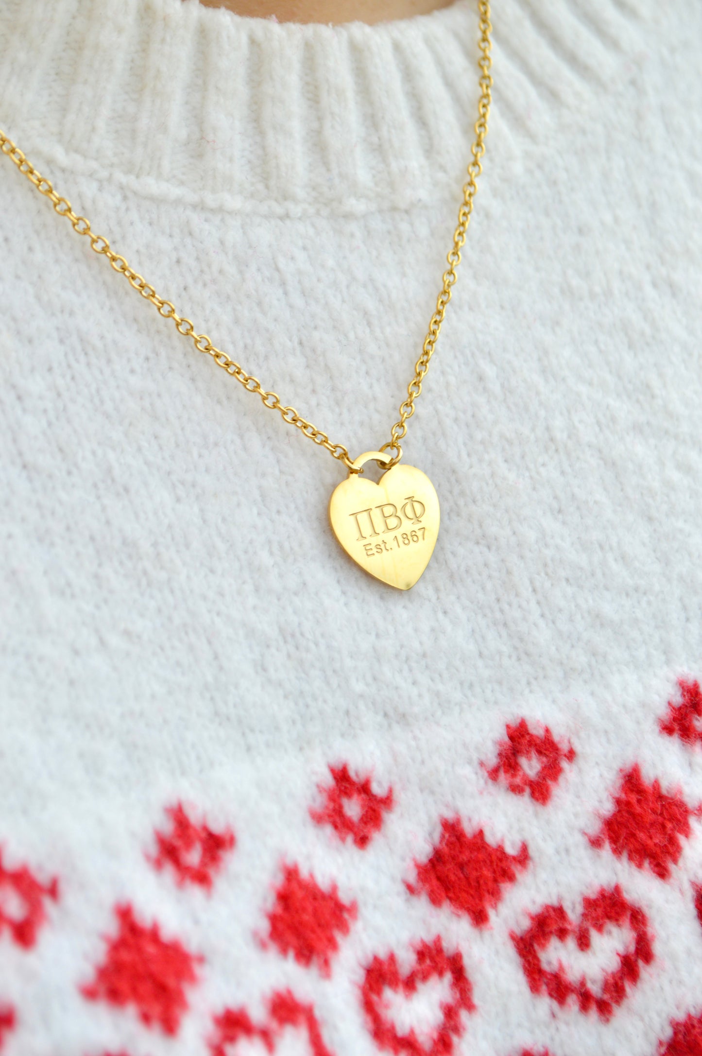 Pi Beta Phi Sorority Heart Necklace