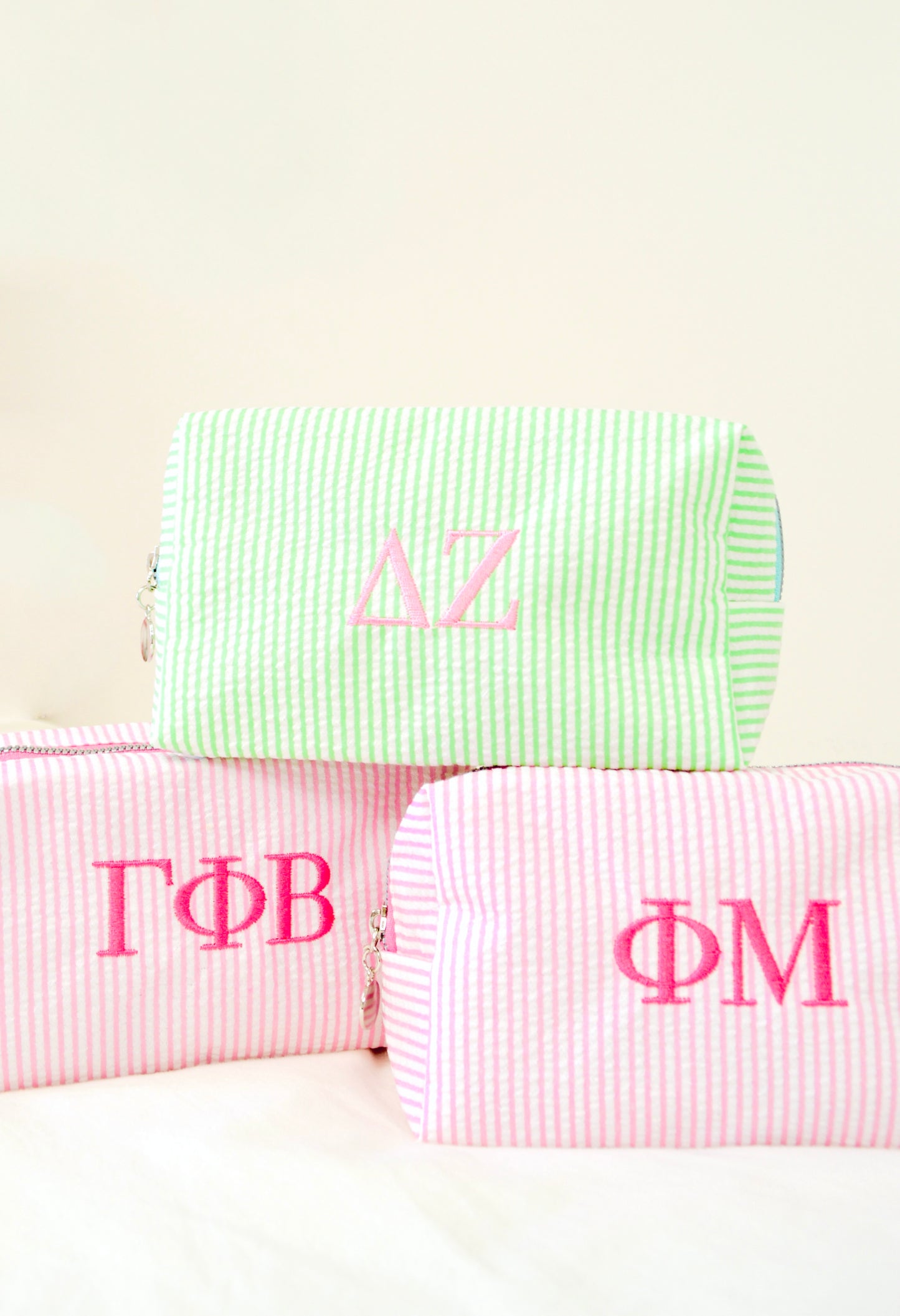 Delta Zeta Embroidered Sorority Cosmetic Bag