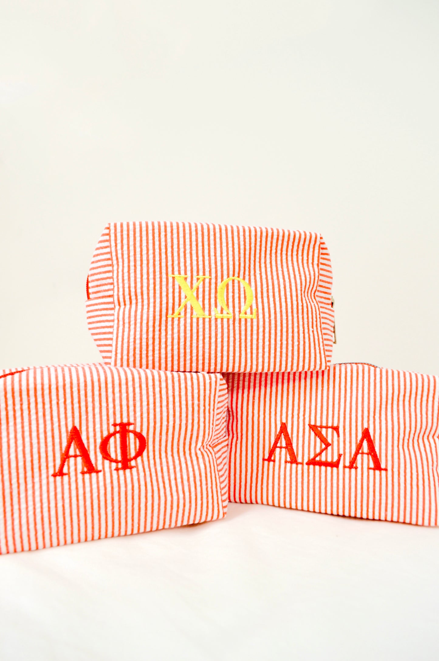 Chi Omega Embroidered Sorority Cosmetic Bag