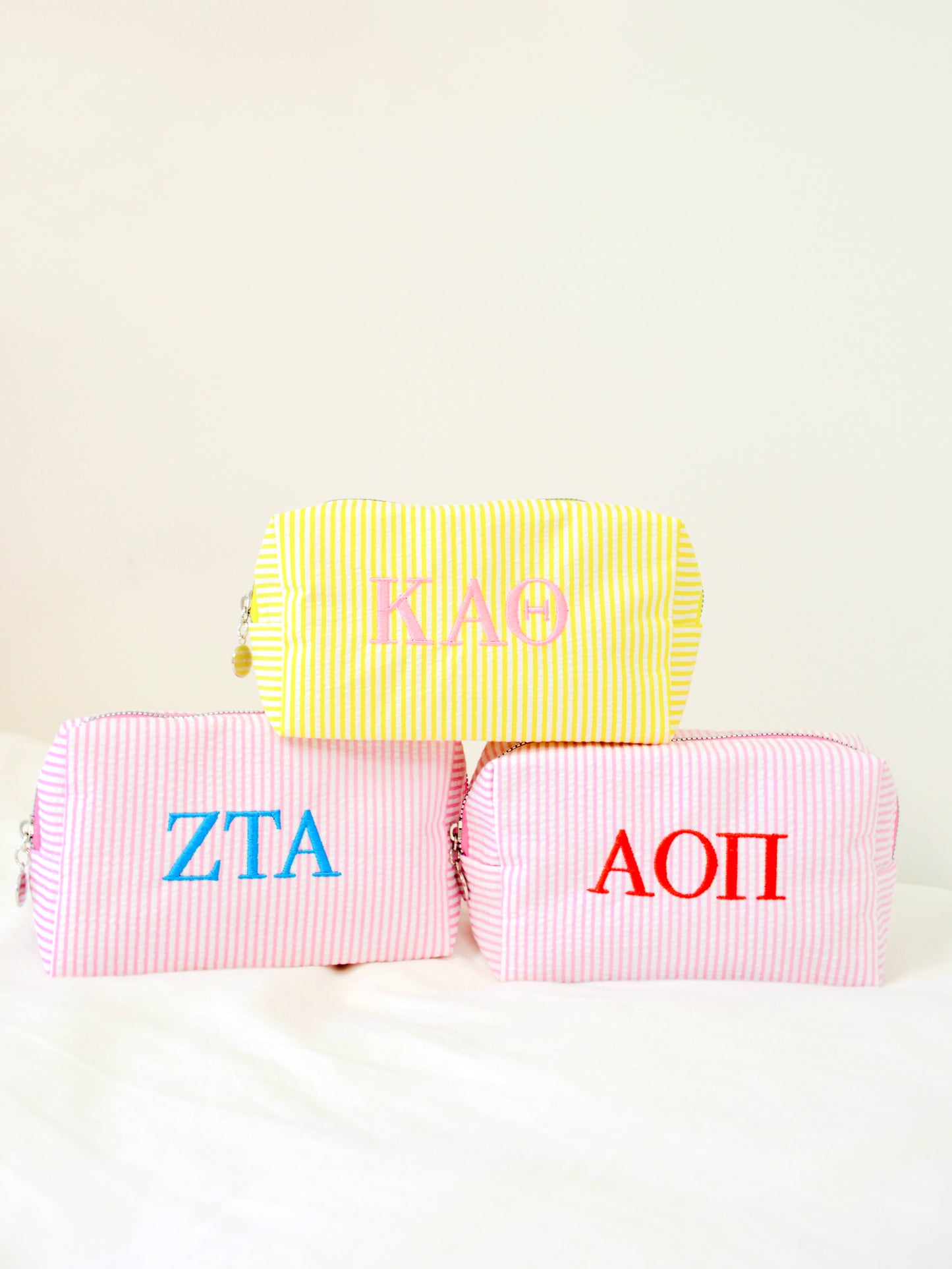 Zeta Tau Alpha Embroidered Sorority Cosmetic Bag