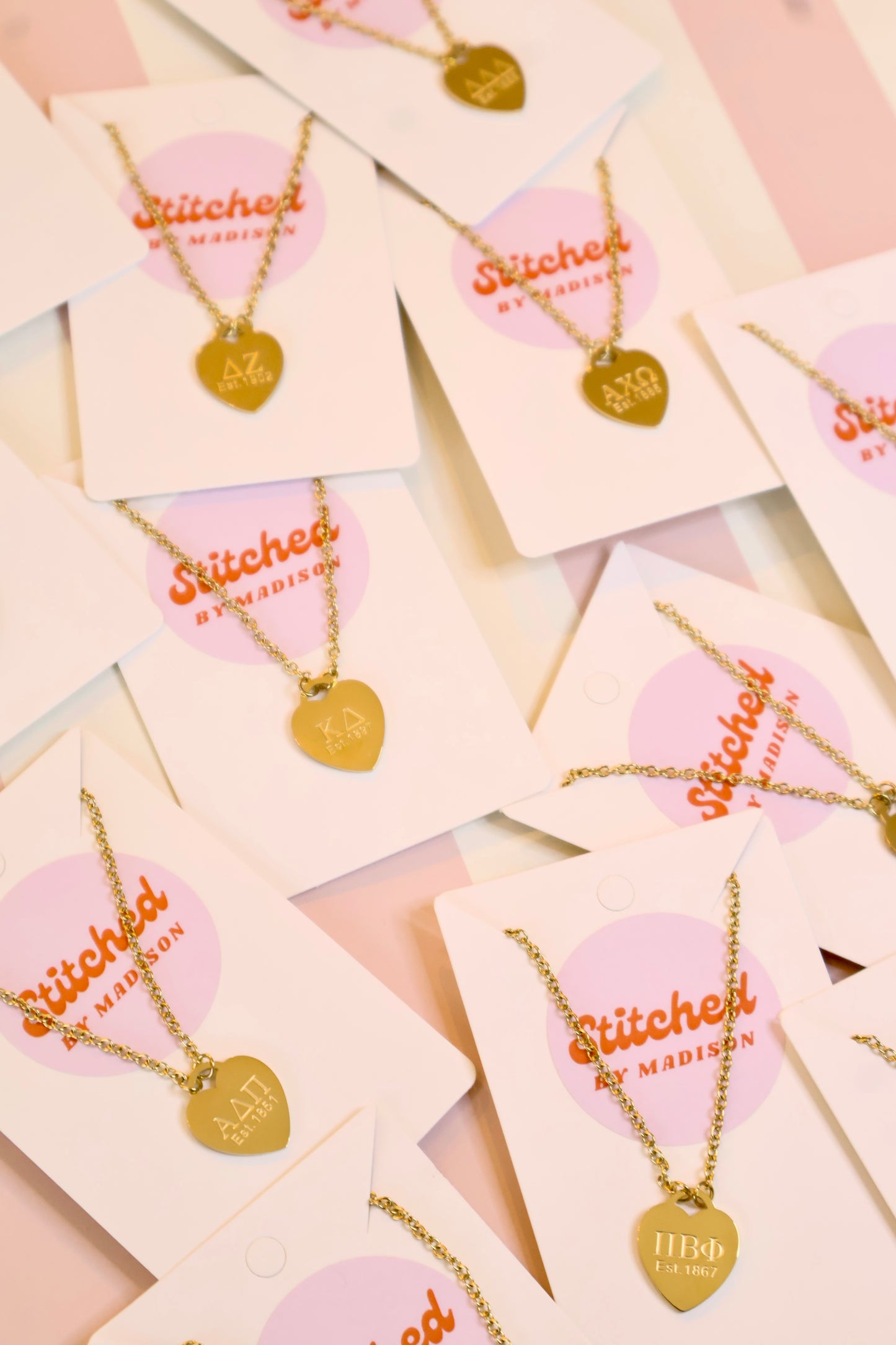 Alpha Delta Pi Sorority Heart Necklace