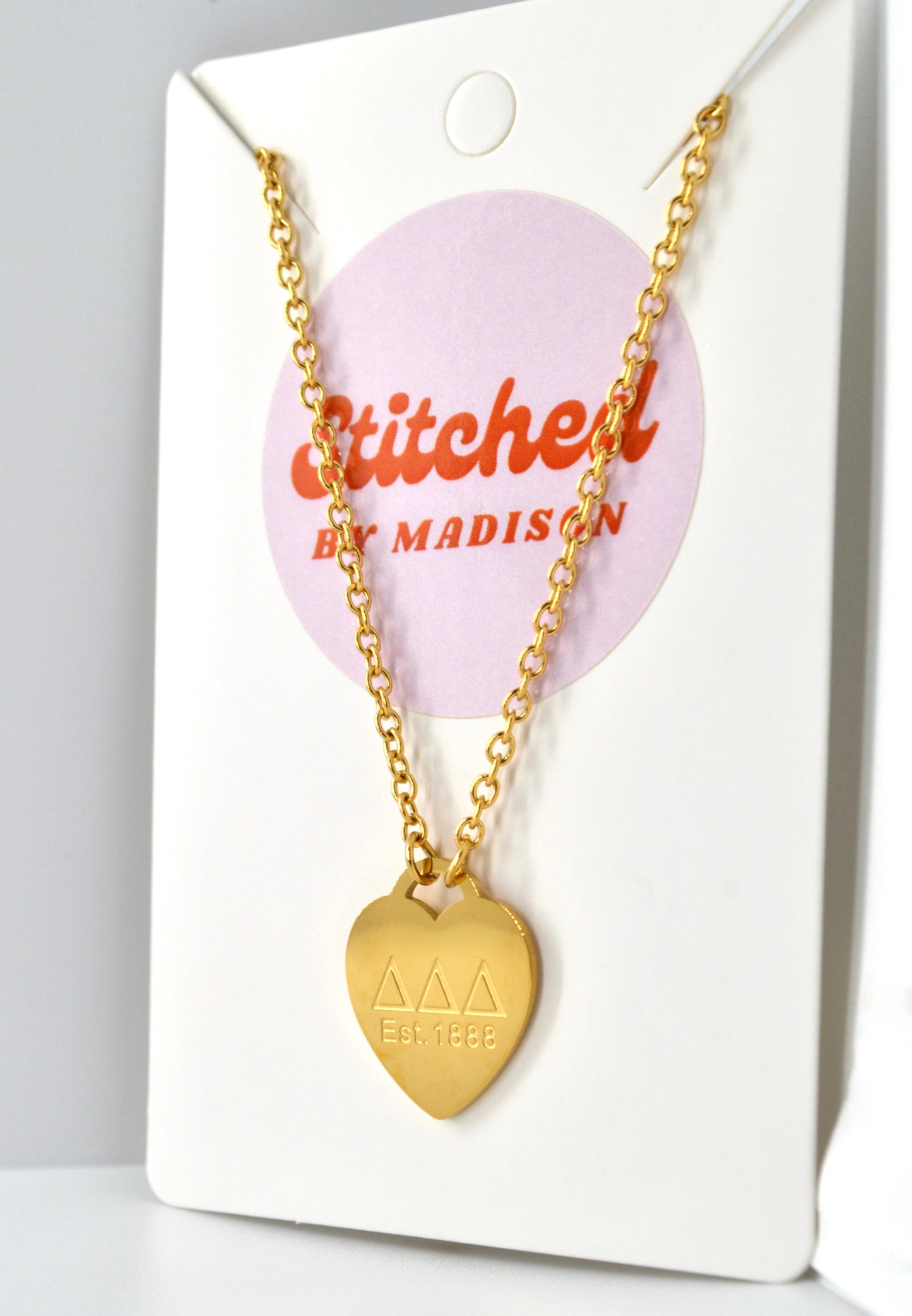 Tri Delta Sorority Heart Necklace