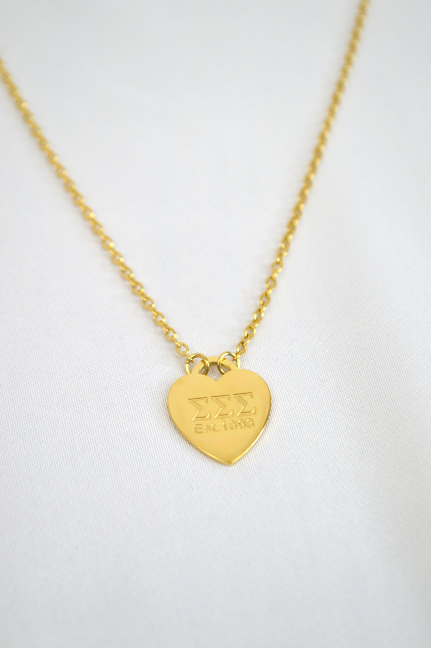 Tri Sigma Sorority Heart Necklace