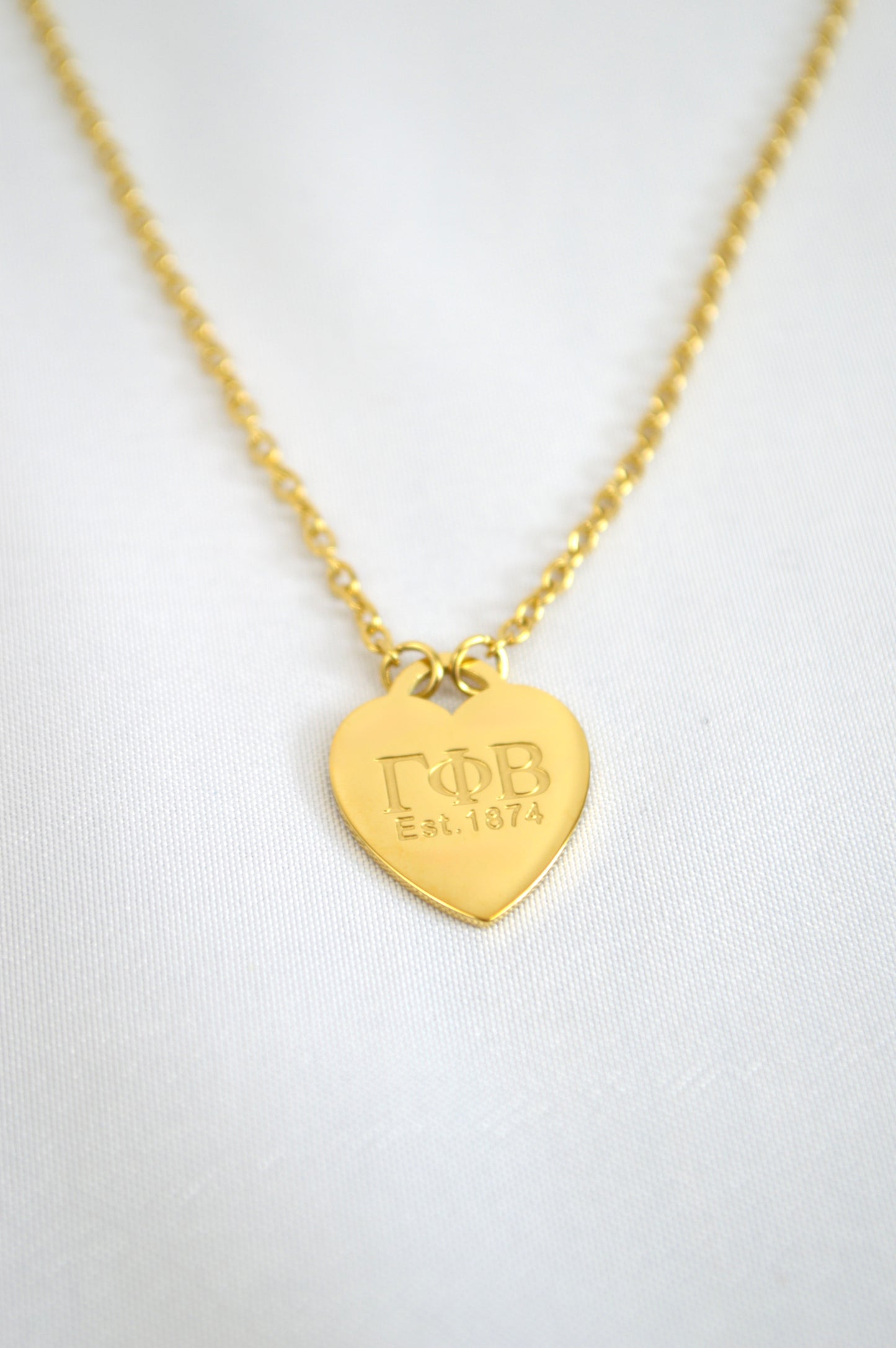 Gamma Phi Beta Sorority Heart Necklace