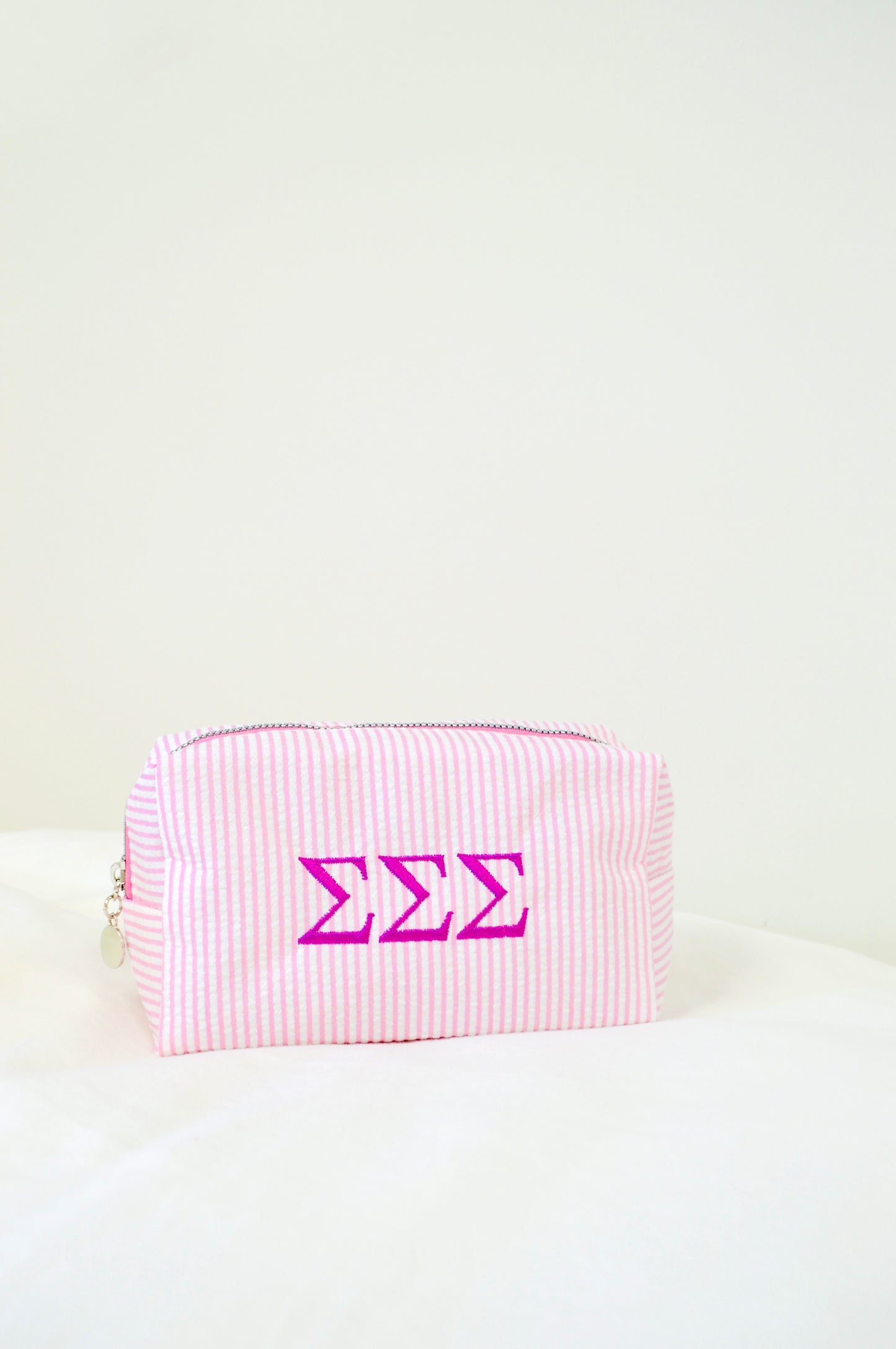 Tri Sigma Embroidered Sorority Cosmetic Bag