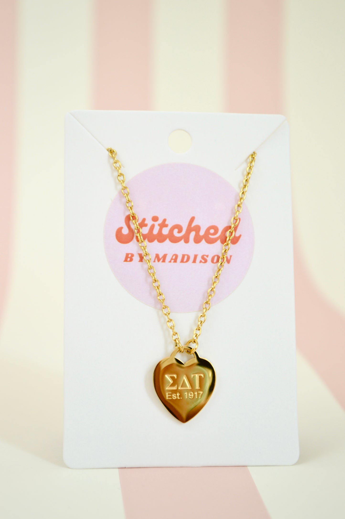 Sigma Delta Tau Sorority Heart Necklace