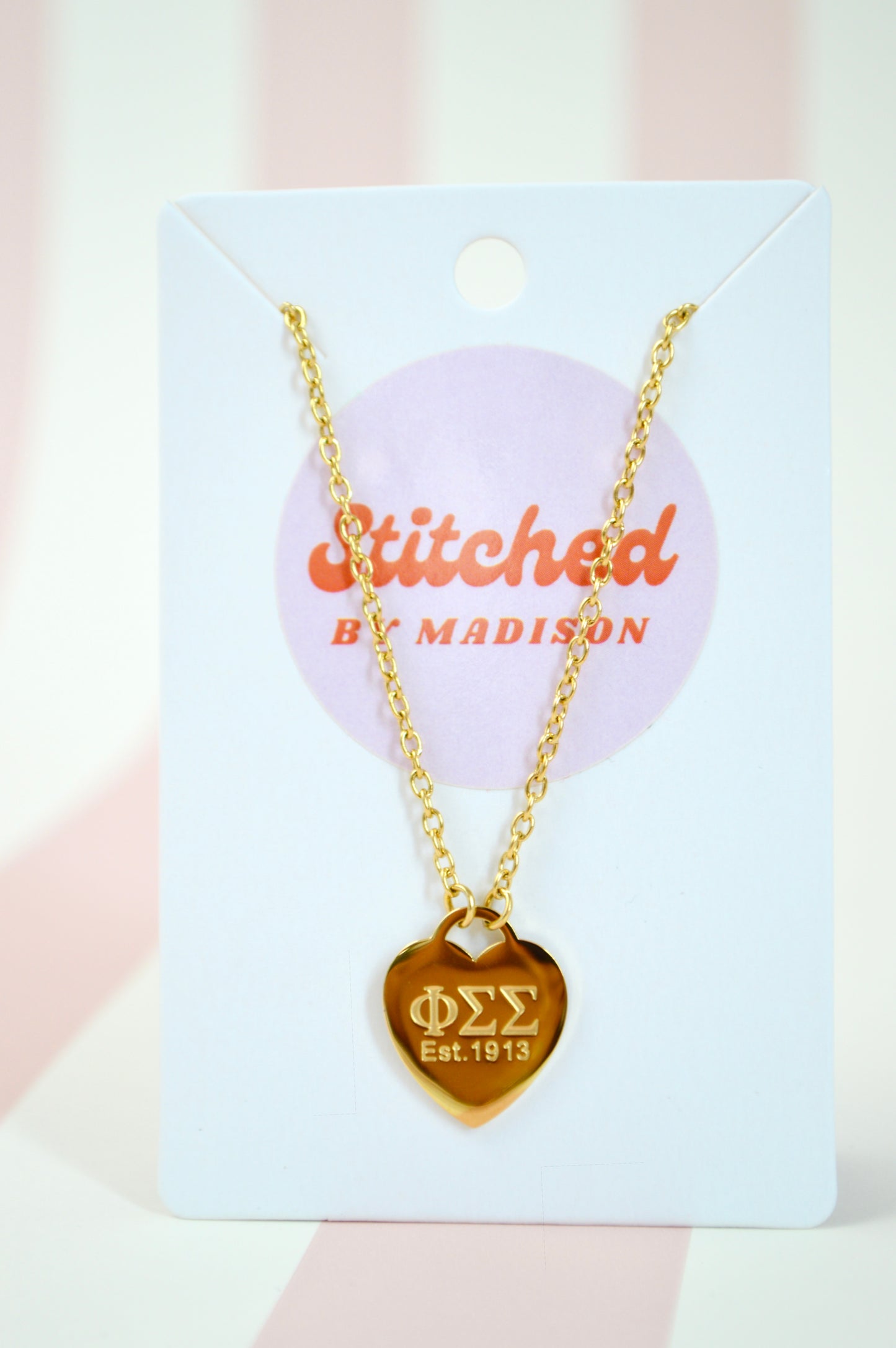 Phi Sigma Sigma Sorority Heart Necklace
