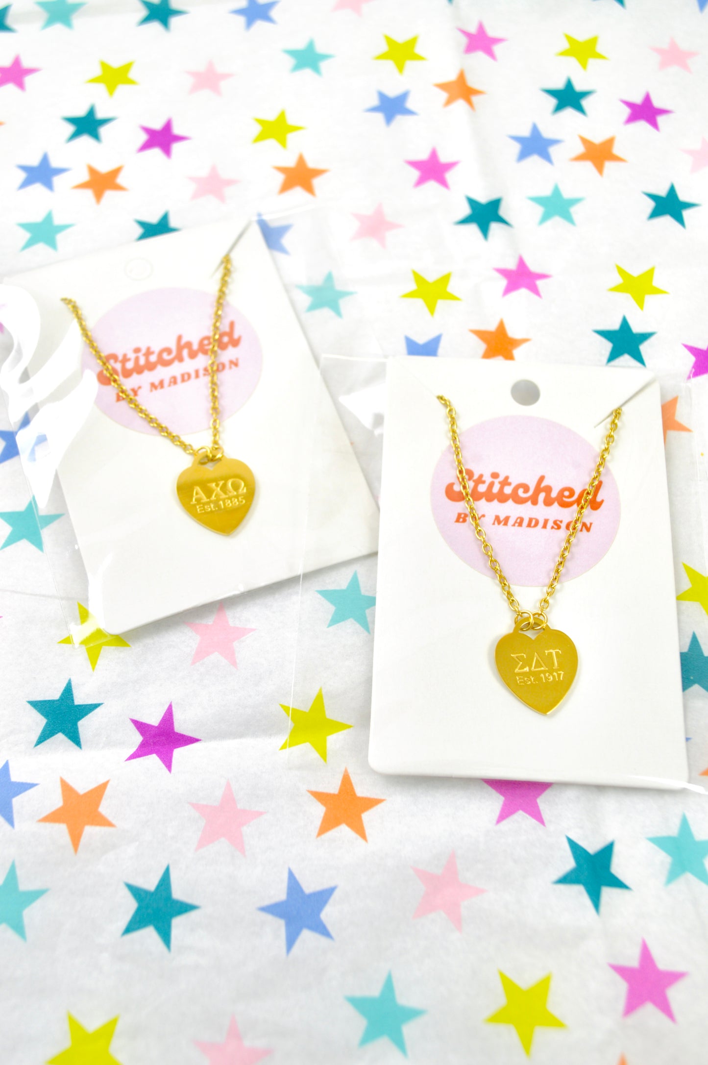 Sigma Delta Tau Sorority Heart Necklace
