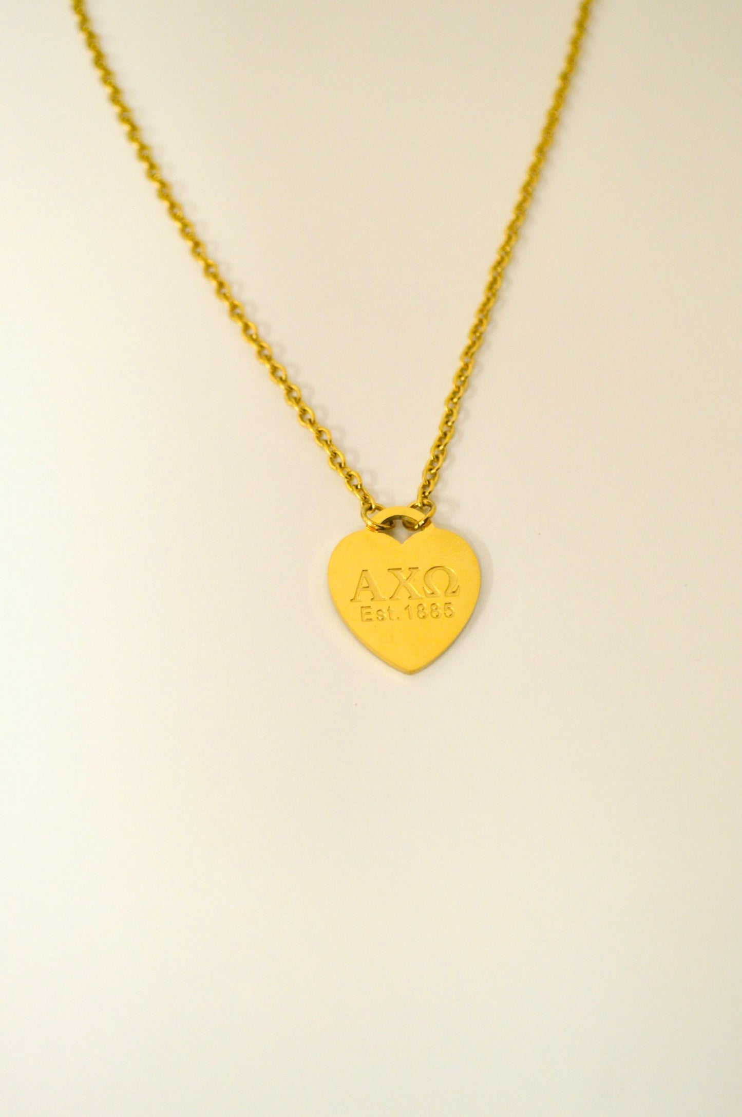 Alpha Chi Omega Sorority Heart Necklace