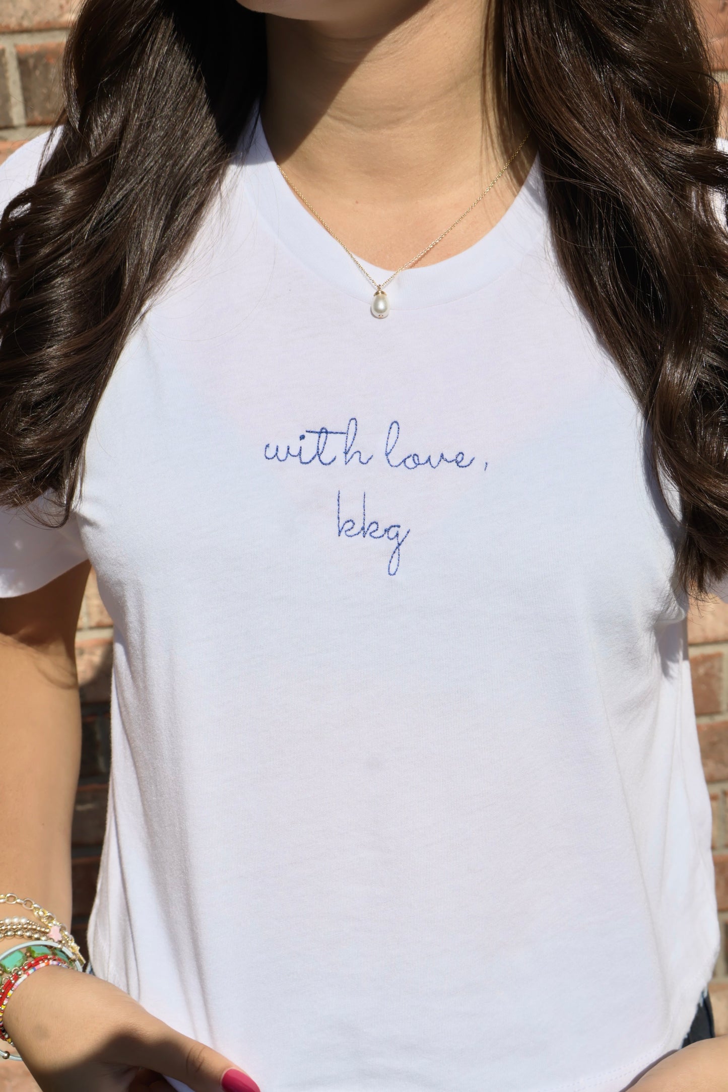 Kappa Kappa Gamma Embroidered With Love Cropped T-Shirt