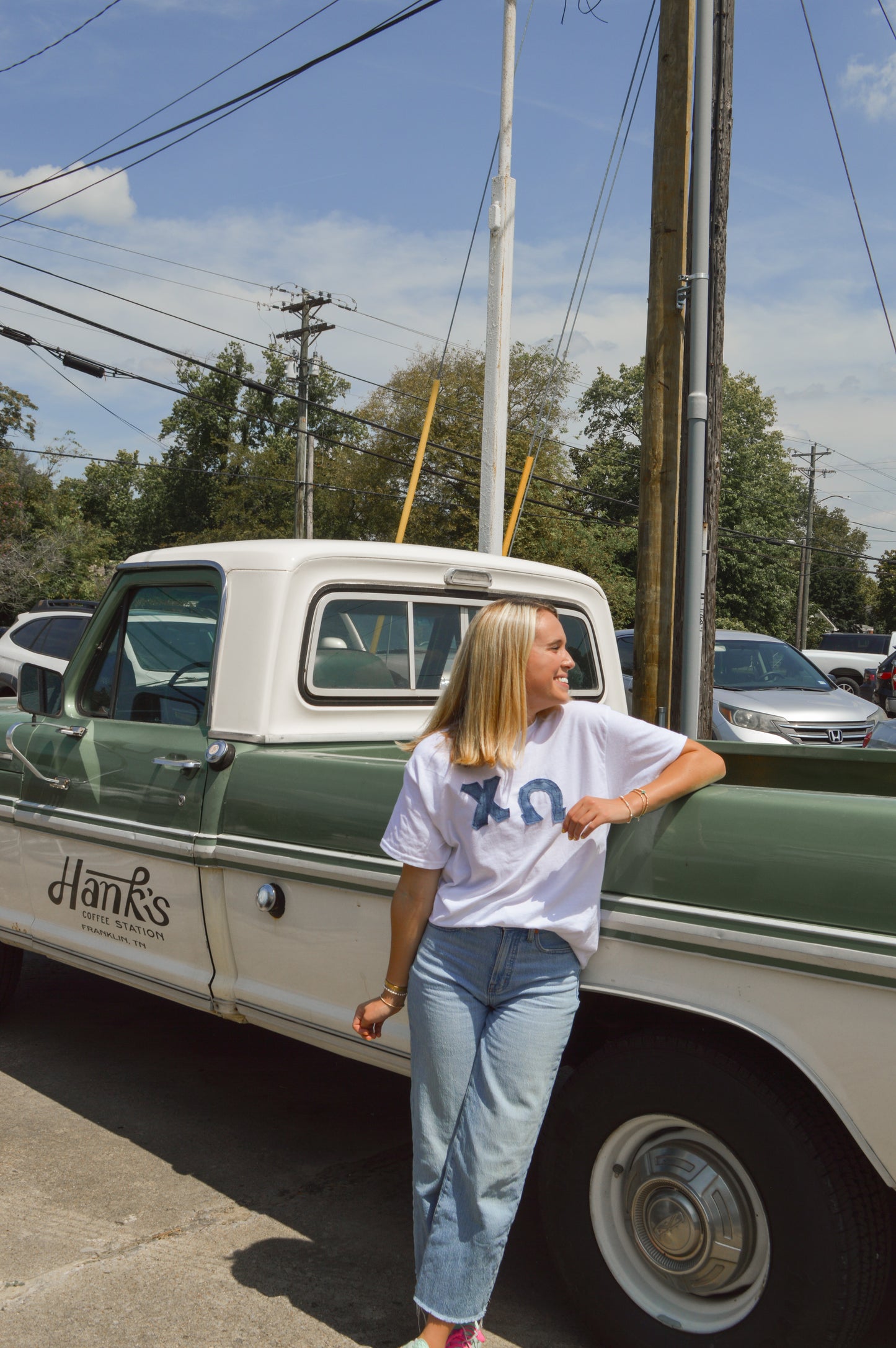 Denim Letters Sorority T-Shirt