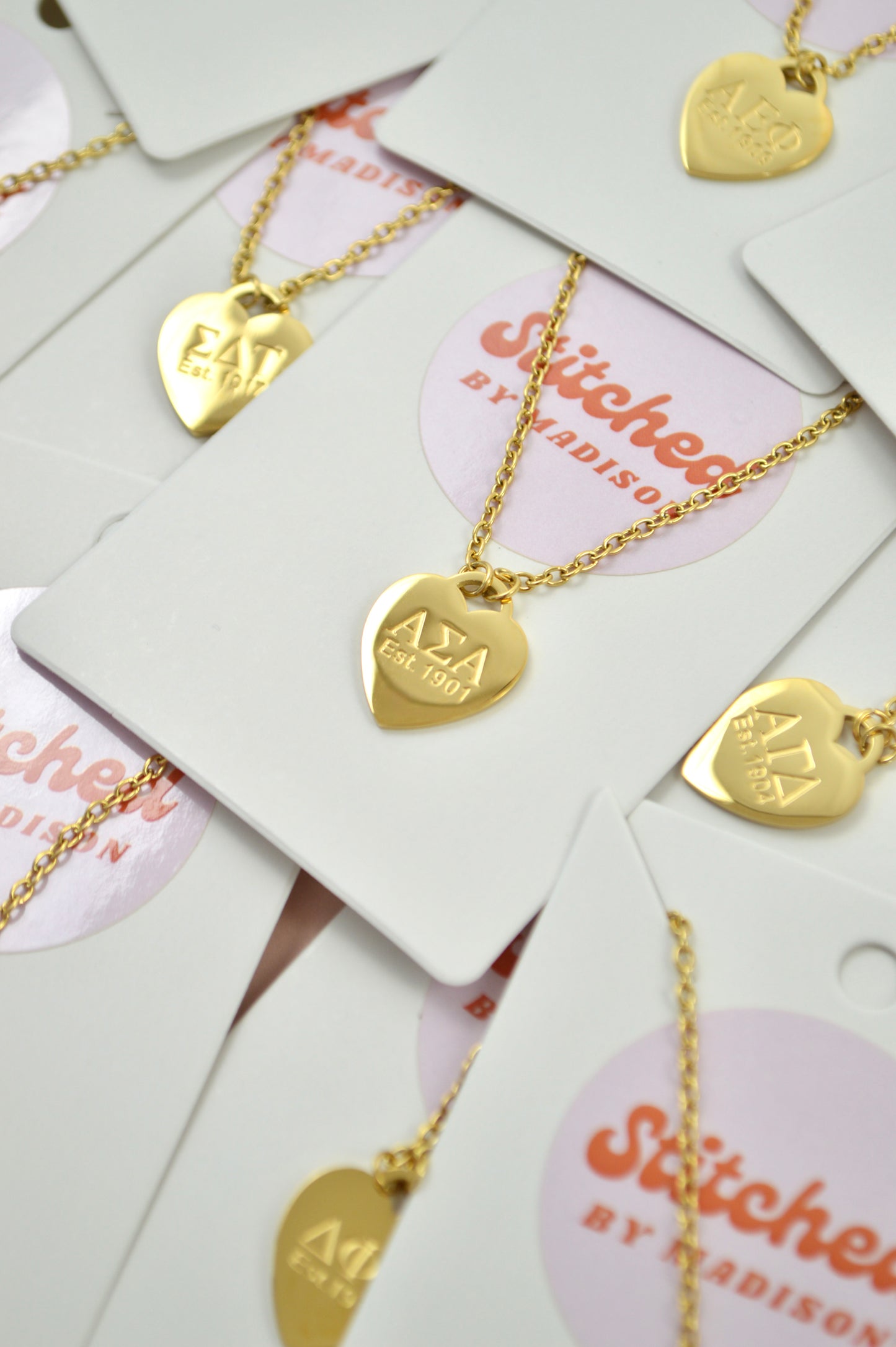 Phi Sigma Sigma Sorority Heart Necklace