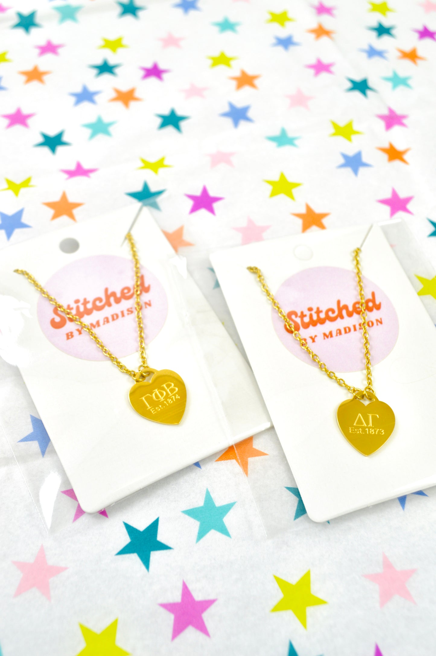 Gamma Phi Beta Sorority Heart Necklace