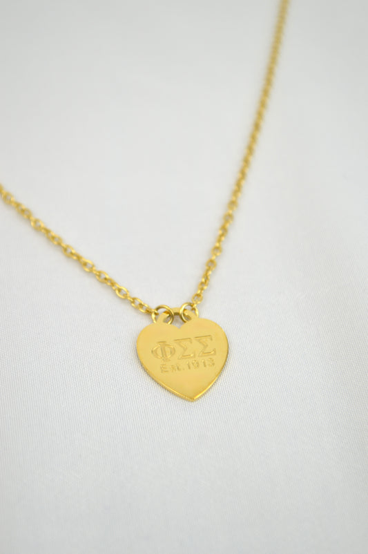 Phi Sigma Sigma Sorority Heart Necklace